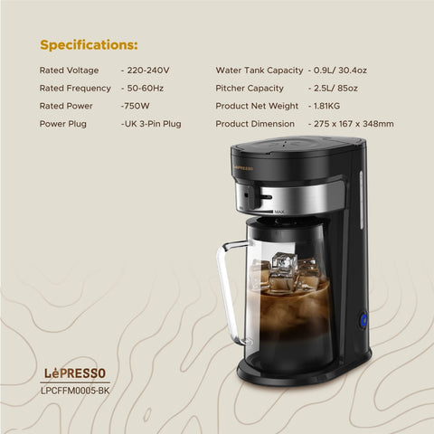 Lepresso Ice Coffee Maker 2.5L Jar 750W - Black
