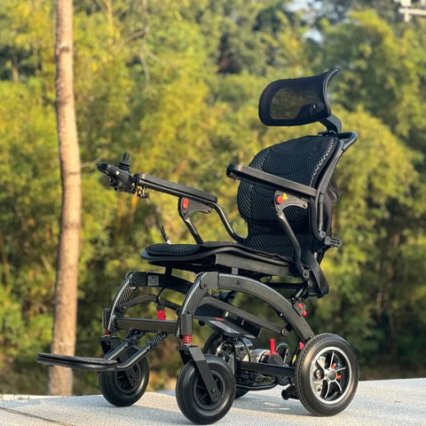 Powerful Lithium Rechargeable Controlled Lightweight 17.5kg Elderly Electric Wheelchair Brushless Motor