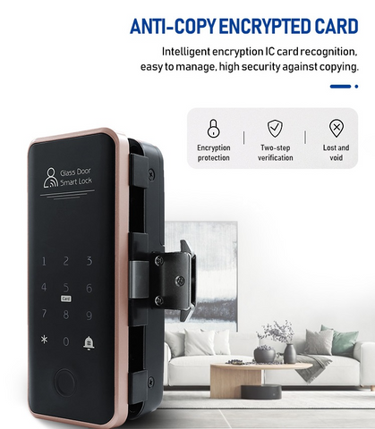 XP Smart Fingerprint Smart Glass Door Lock with Keys Intelligent Biometric