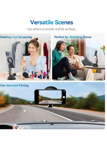 TELESIN Magnetic Suction Cup Mobile Phone Car Mount Compatible with MagSafe | 360° Adjustable Car Windshield Phone Holder