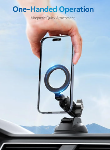 TELESIN Magnetic Suction Cup Mobile Phone Car Mount Compatible with MagSafe | 360° Adjustable Car Windshield Phone Holder