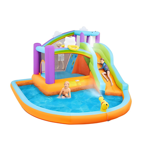 Megastar 6 In 1 Sunny Shine Bouncy Castle With Inflatable Trampoline, Water Slide 2.38x3.65x3.89M