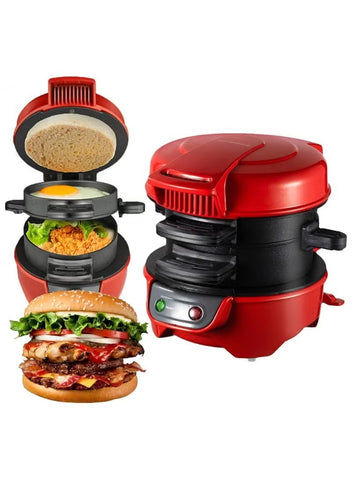 RAF Electric Burger Maker with Preheat Function, Non-Stick Cooking Surface