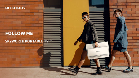 Skyworth 24 Inch Portable Smart FHD Smart Google TV With Case Bundle