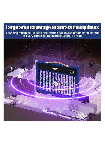 Electric Mosquito Killer Lamp with 3000V Power Grid, Cordless Portable Fly Killer with Trap
