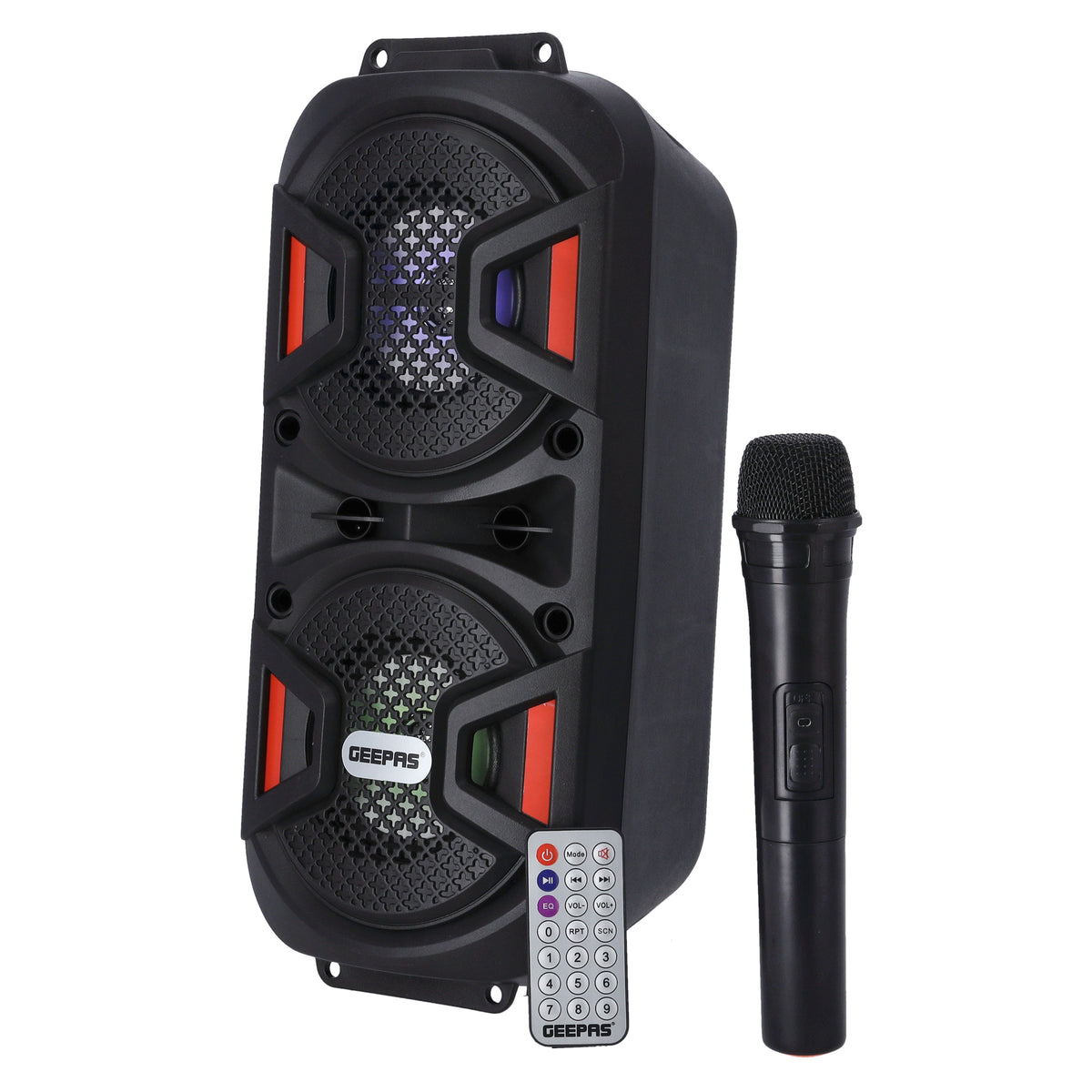 Geepas Rechargeable Portable Speaker - Portable Handle with 1500 MAH Huge Battery