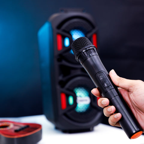 Geepas Rechargeable Portable Speaker - Portable Handle with 1500 MAH Huge Battery