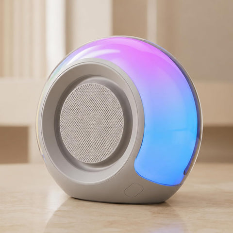 Portable Heavy Bass Bluetooth Speaker with LED Light (Grey)