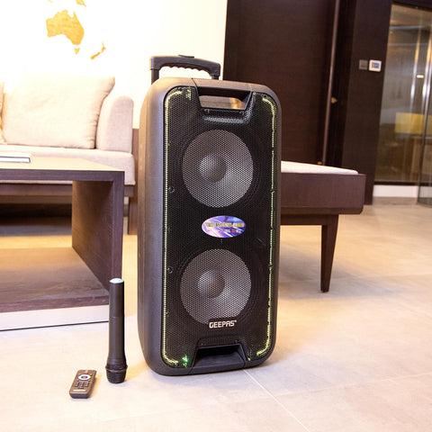 Geepas 10-Inch Rechargeable Professional Speaker Wireless Microphones