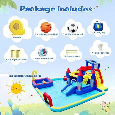 Megastar 10 In 1 Inflatable H20 Water Fight Bounce House Water Park For Kids