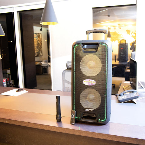 Geepas 10-Inch Rechargeable Professional Speaker Wireless Microphones