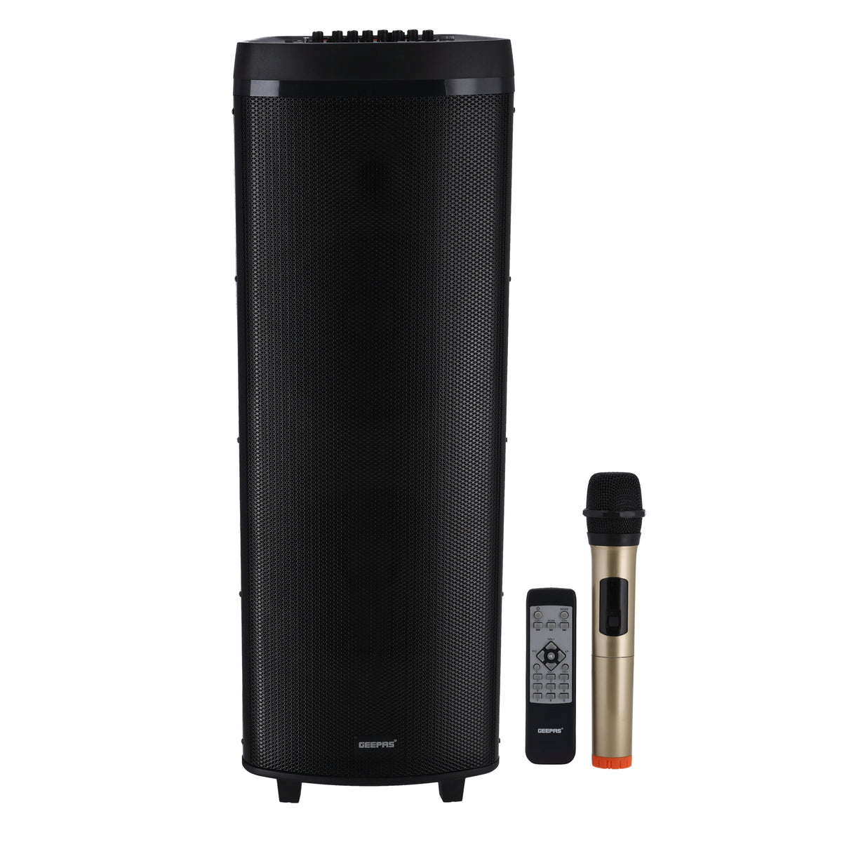 Geepas Hi-Fi Speaker With Uhf Mic & Remote | Usb Bt Gms11153 Tf Fm And Tws Functions