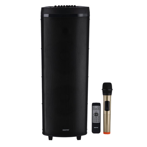 Geepas Hi-Fi Speaker With Uhf Mic & Remote | Usb Bt Gms11153 Tf Fm And Tws Functions