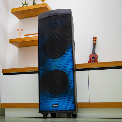 Geepas Hi-Fi Speaker With Uhf Mic & Remote | Usb Bt Gms11153 Tf Fm And Tws Functions