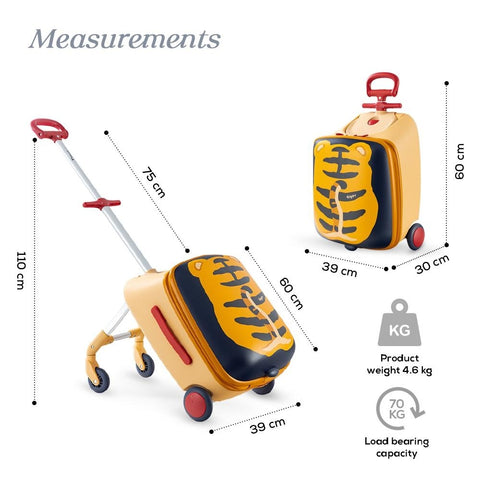 Tiger 3-In-1 Ride-On Suitcase - Teknum