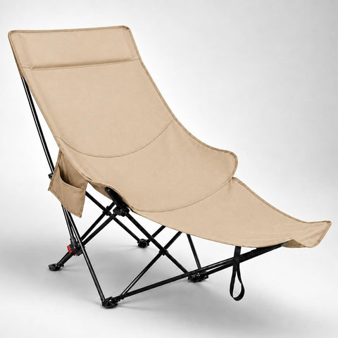 Portable Folding Camping Lounge Chair – Lightweight Reclining Outdoor Lounger with Adjustable Backrest