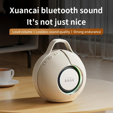 Portable Heavy Bass Bluetooth Speaker with LED Light  (Gray - Handle)
