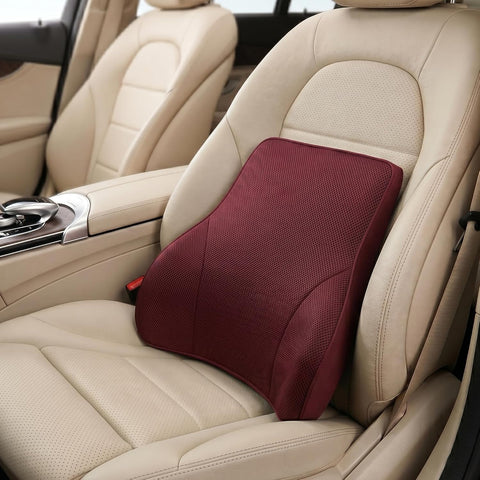 Car Lumbar Support Cushion for Driving – Memory Foam Back Support Pillow