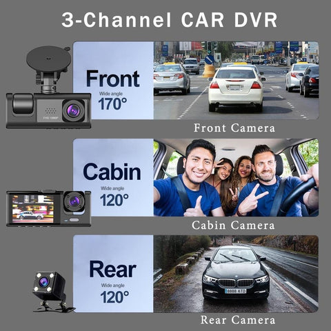 RACO Baideluo 1080P HD Dual-View Dash Cam with G-Sensor, Night Vision & Wide Angle