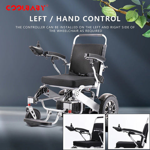 Lightweight Folding Electric Wheelchair with Intelligent Four-wheel Drive for Adult Mobility.