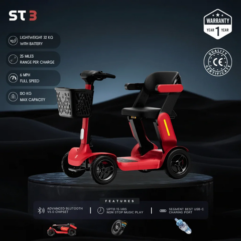 Stela S3 Foldable Mobility Scooter for Elderly | 40KM Range Electric Scooter UAE