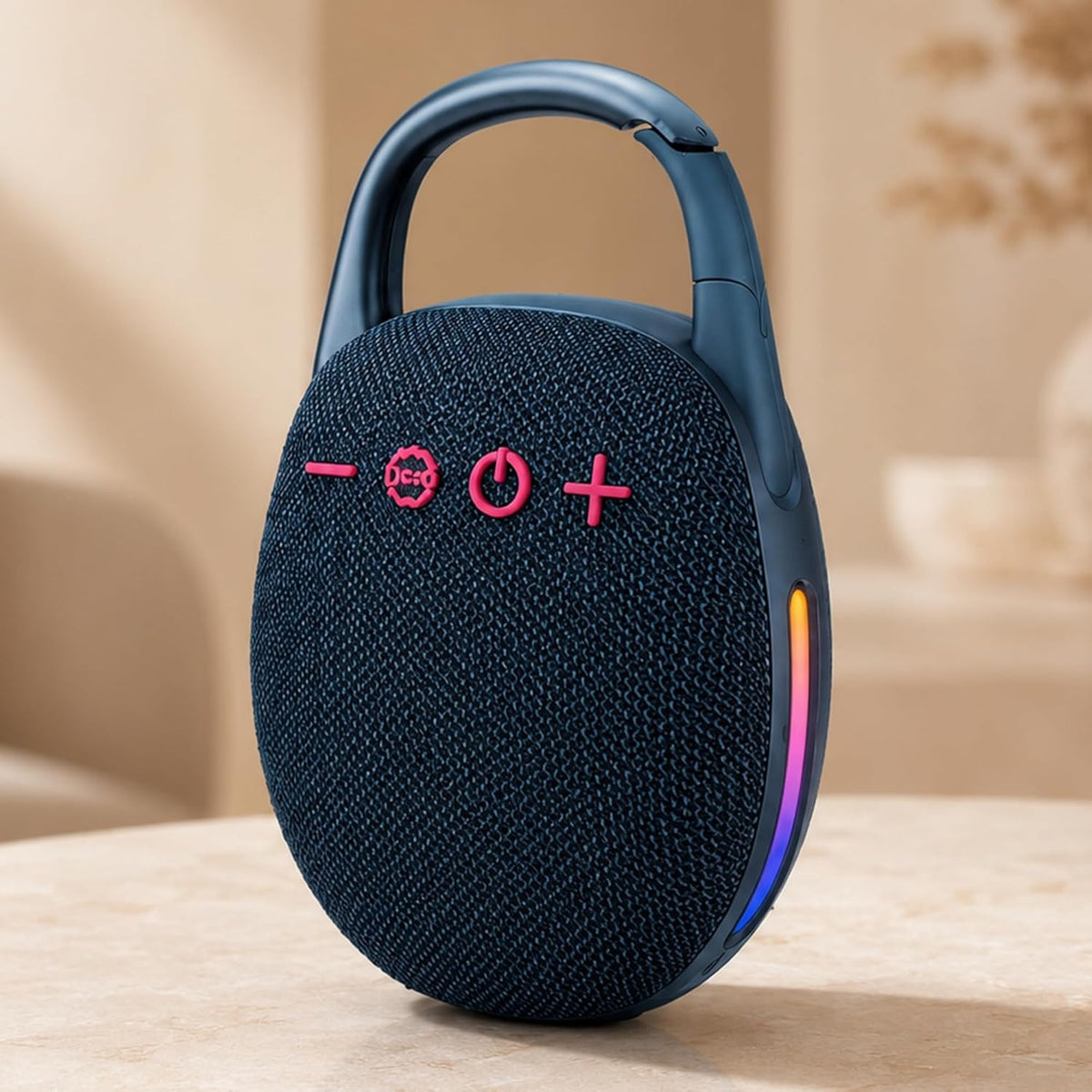 Portable Heavy Bass Bluetooth Speaker with RGB LED Lights, Wireless Speaker with Carry Handle