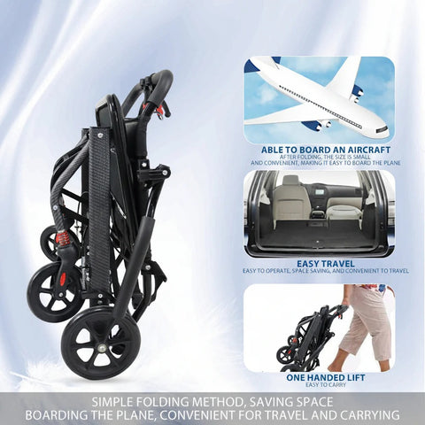 Ultra Light Aluminum Foldable Wheelchair – Compact Travel Wheelchair