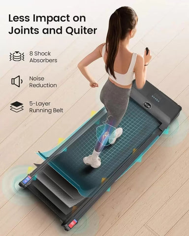 SKY LAND Walking Pad Treadmill | Slim Under Desk Treadmill for Home & Office, Quiet 2HP Motor, LED Display, Remote Control