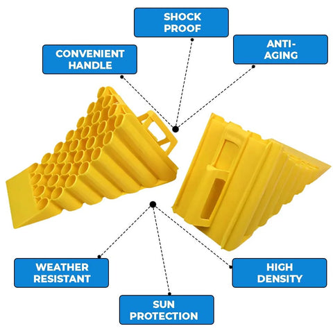 Olmecs Wheel Chock Yellow 45CM Pipe Shape