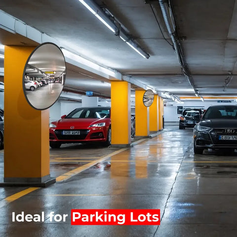 Olmecs Convex Safety Mirror Black Indoor - 45CM