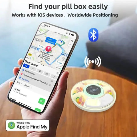 Micflip Find My Portable Smart Pill Box – 7-Day Pill Box with Reminders