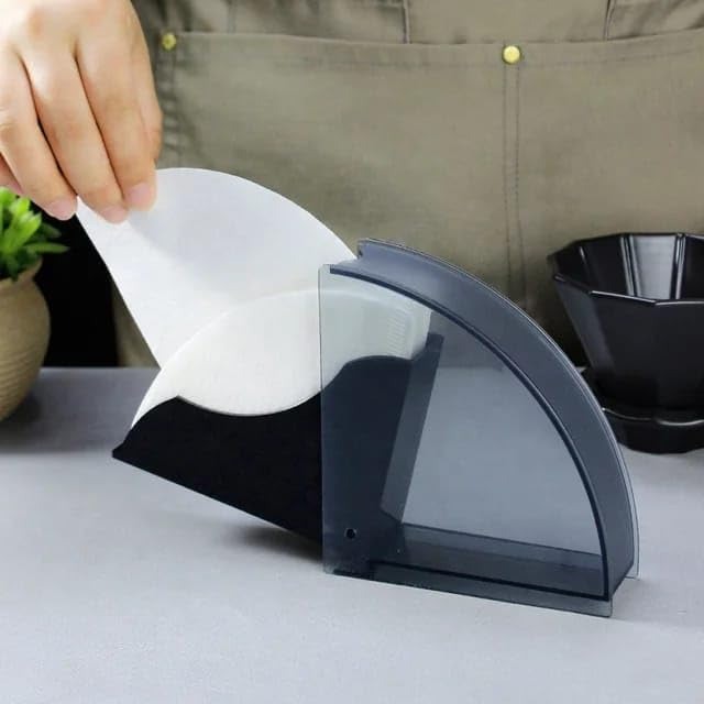 Olmecs Coffee Filter Holder with Dustproof Cover, 50 Filters Capacity, for V60 and Cone Filters