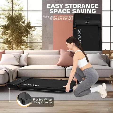 SKY LAND Walking Pad Treadmill | Slim Under Desk Treadmill for Home & Office, Quiet 2HP Motor, LED Display, Remote Control