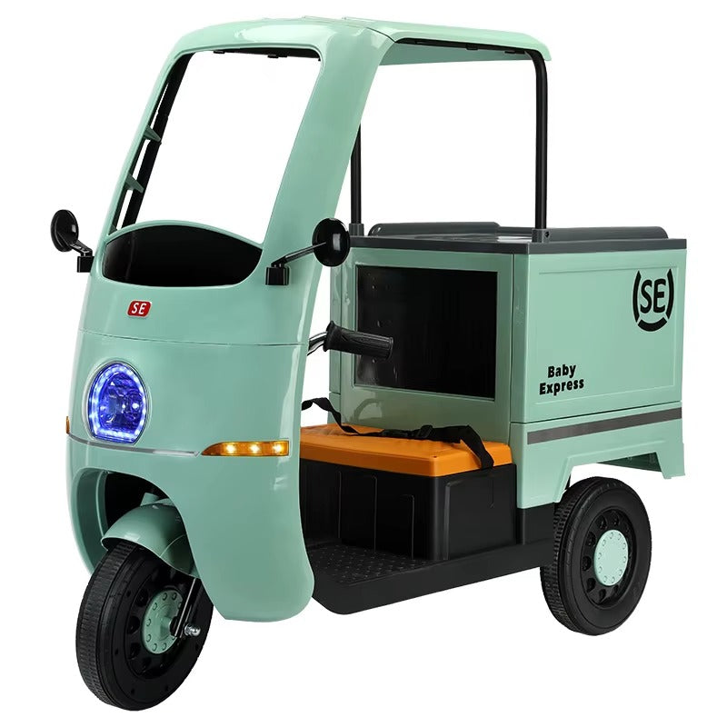 emma Ride On Food Express Car 12 Volt Cart For Kids with Openable Bin