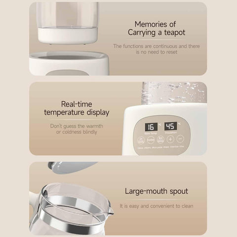 Electric Glass Kettle with Variable Temperature, Keep Warm for 72 Hours, Ideal for Tea, Coffee, and Milk