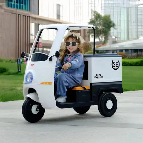 emma Ride On Food Express Car 12 Volt Cart For Kids with Openable Bin