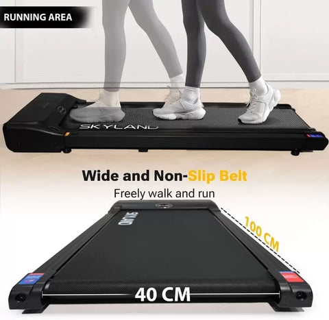SKY LAND Walking Pad Treadmill | Slim Under Desk Treadmill for Home & Office, Quiet 2HP Motor, LED Display, Remote Control