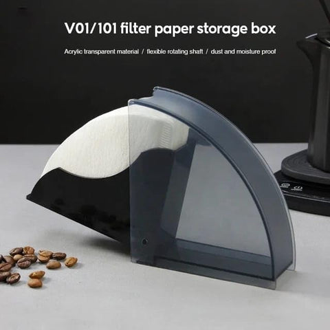 Olmecs Coffee Filter Holder with Dustproof Cover, 50 Filters Capacity, for V60 and Cone Filters