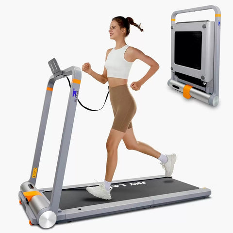 SKY LAND 2-in-1 Walking Pad Treadmill ?C Double Foldable Compact Treadmill for Home & Office, 2.25HP Motor, Bluetooth & Zwift App