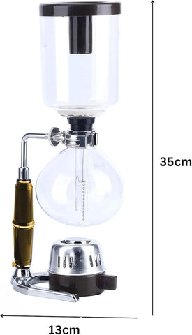 Olmecs 3cup Tabletop Syphon Coffee Maker with Alcohol Burner