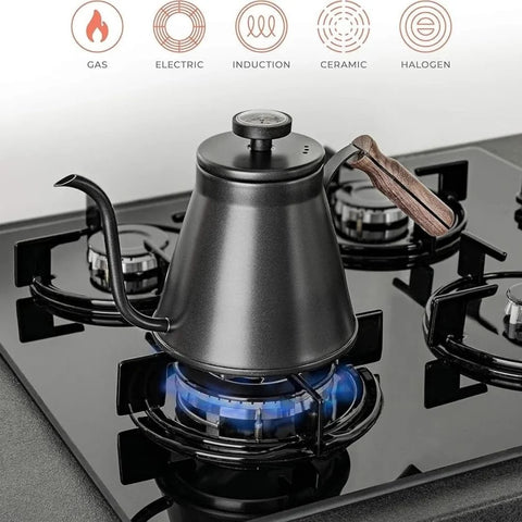 Olmecs 1000ml Coffee Kettle with Thermometer Exact Temperature Gooseneck Spout