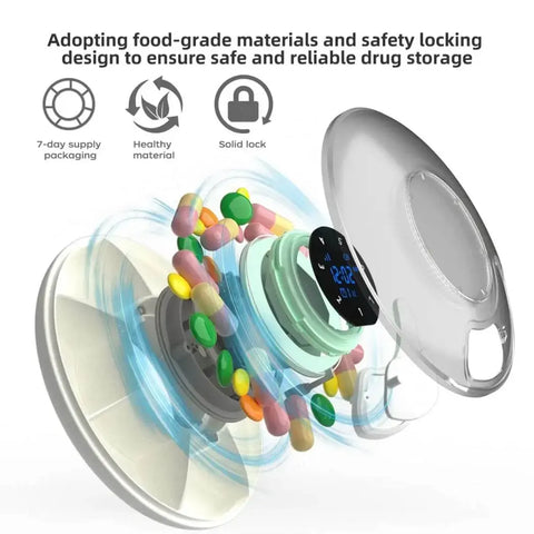 Micflip Find My Portable Smart Pill Box – 7-Day Pill Box with Reminders