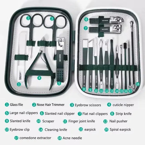 Manicure Set Professional Nail Clippers Kit Pedicure Care Tools Stainless Steel Women Grooming Kit for Travel or Home