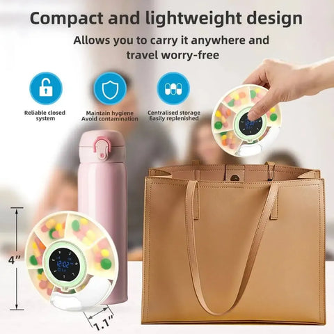 Micflip Find My Portable Smart Pill Box – 7-Day Pill Box with Reminders