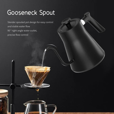 Olmecs Wooden handle Gooseneck Electric Pour Over Kettle with Temperature Control