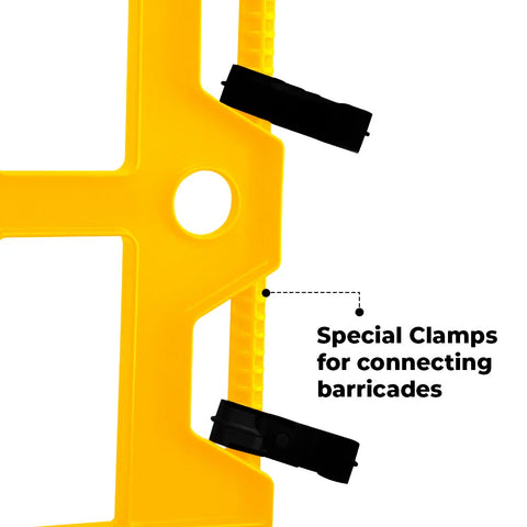 Olmecs 1.5M Plastic Safety Barrier - Yellow | 1.5 Meter Crowd Control Barricade for Road and Pedestrian Safety