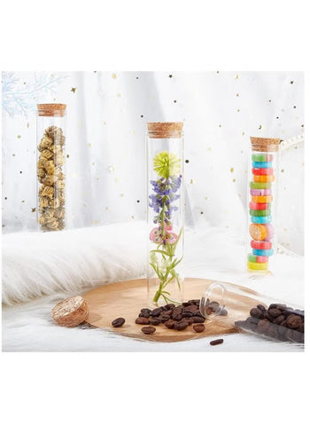 10Pcs 100ml Glass Tubes Bottles With Cork  Stoppers - Willow