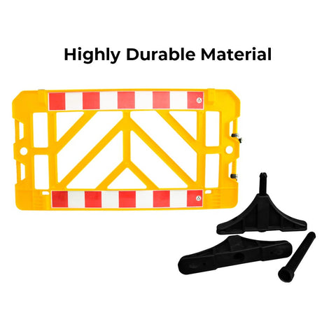 Olmecs 1.5M Plastic Safety Barrier - Yellow | 1.5 Meter Crowd Control Barricade for Road and Pedestrian Safety