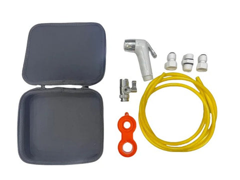 Olmecs Portable Manual Shattaf Toilet Hand Spray Bidet Water Pump With Bag