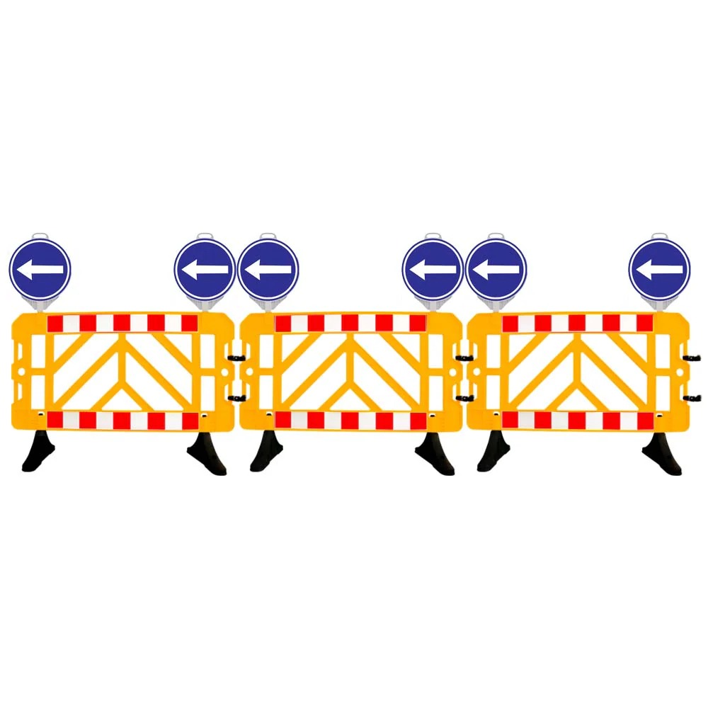 Olmecs 1.5M Plastic Safety Barrier - Yellow | 1.5 Meter Crowd Control Barricade for Road and Pedestrian Safety